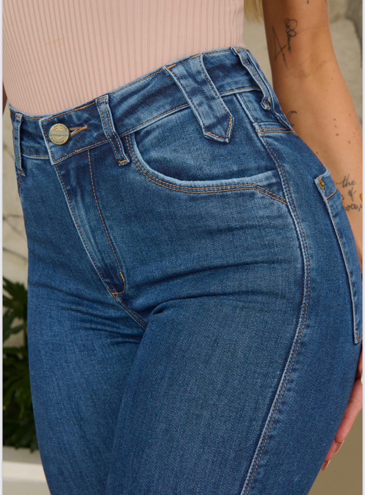 High-Waisted Skinny Stretch Jeans