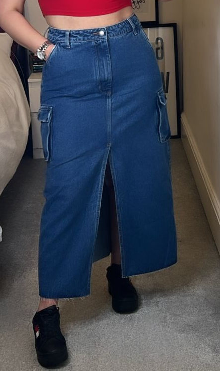 Denim Cargo Skirt