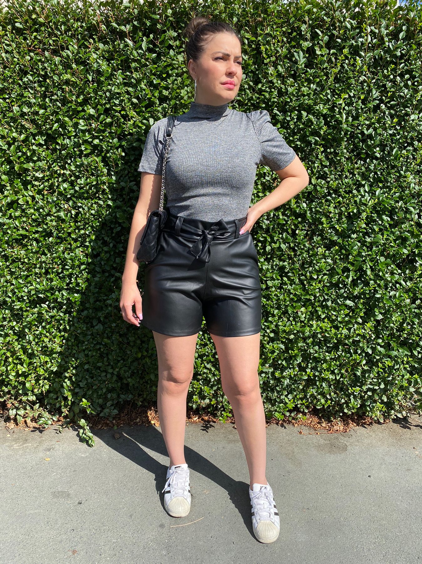 Leather Shorts with British Belt