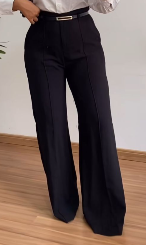 Tailored Crepe Trousers with Belt