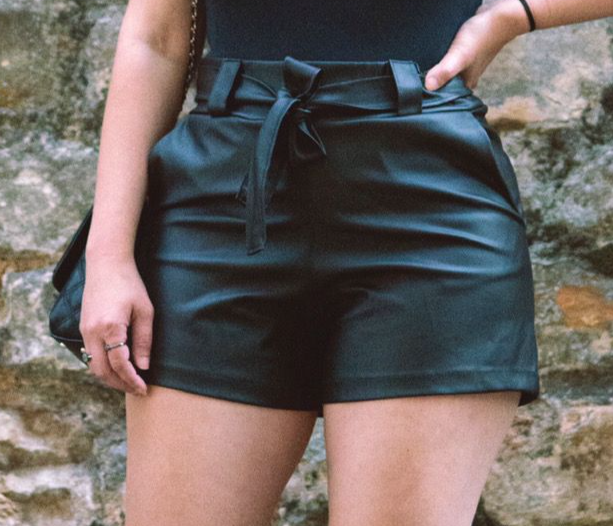 Leather Shorts with British Belt